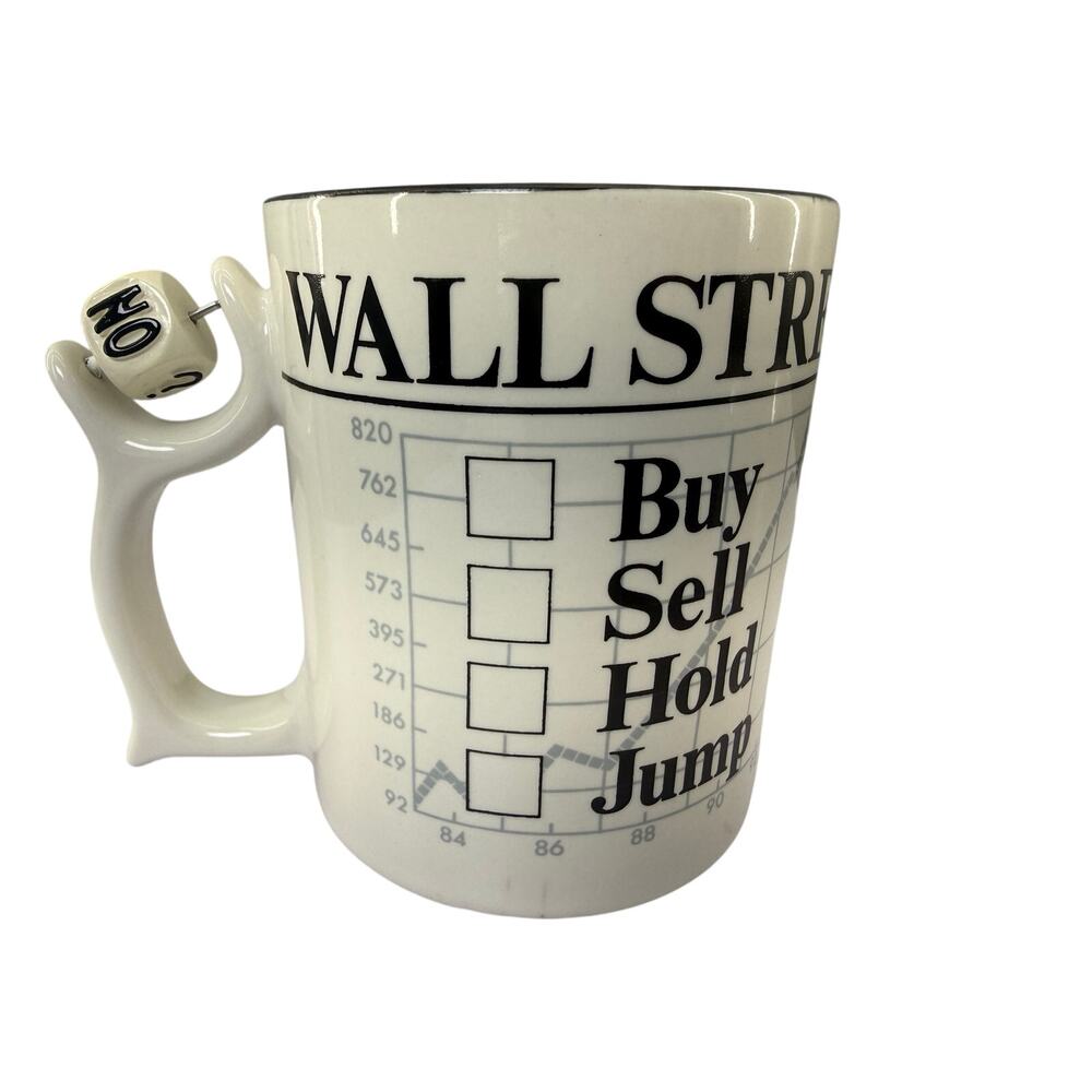 Spinners Wall Street Mug Buy Sell Hold Jump Stock Market Coffee Cup